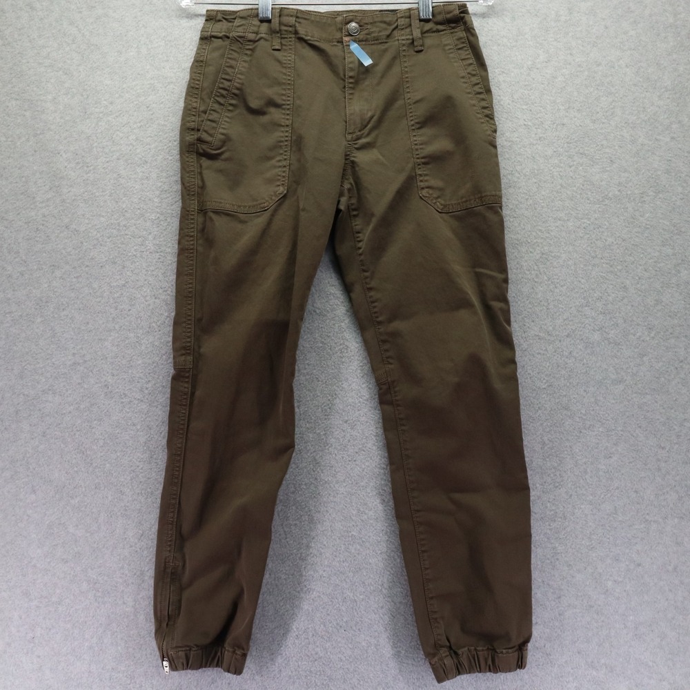 Vince Pants Womens 27 Utility Ankle Zip‎ Patch Pockets Casual Stretch Flex Brown